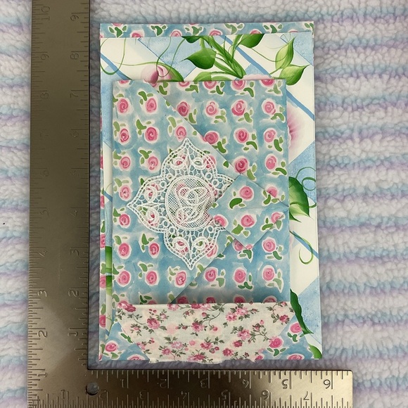 Handmade 10 piece stationary set paper & fabric mixed media - Picture 15 of 16